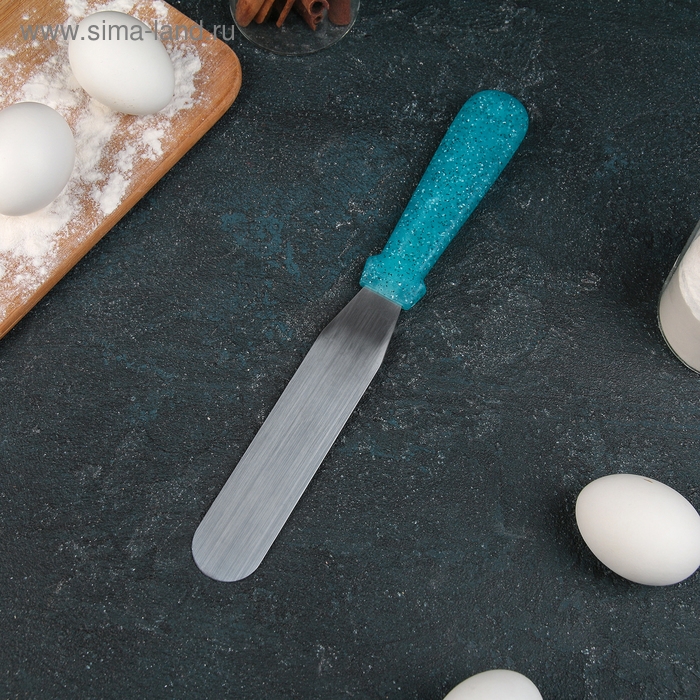 Кондитерская лопатка - палетка прямая «Космос», 27 см, рабочая часть 15 см, цвет бирюзовый Кондитерская лопатка - палетка прямая «Космос», 27 см, рабочая часть 15 см, цвет бирюзовый
