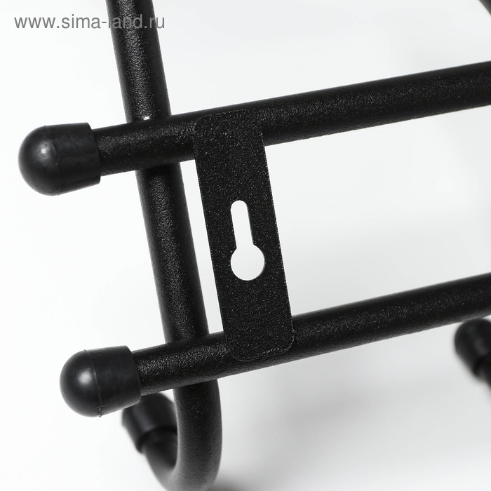 Вешалка настенная с полкой «Комфорт», 5 крючков, 41×20×10 см, цвет чёрный Вешалка настенная с полкой «Комфорт», 5 крючков, 41×20×10 см, цвет чёрный