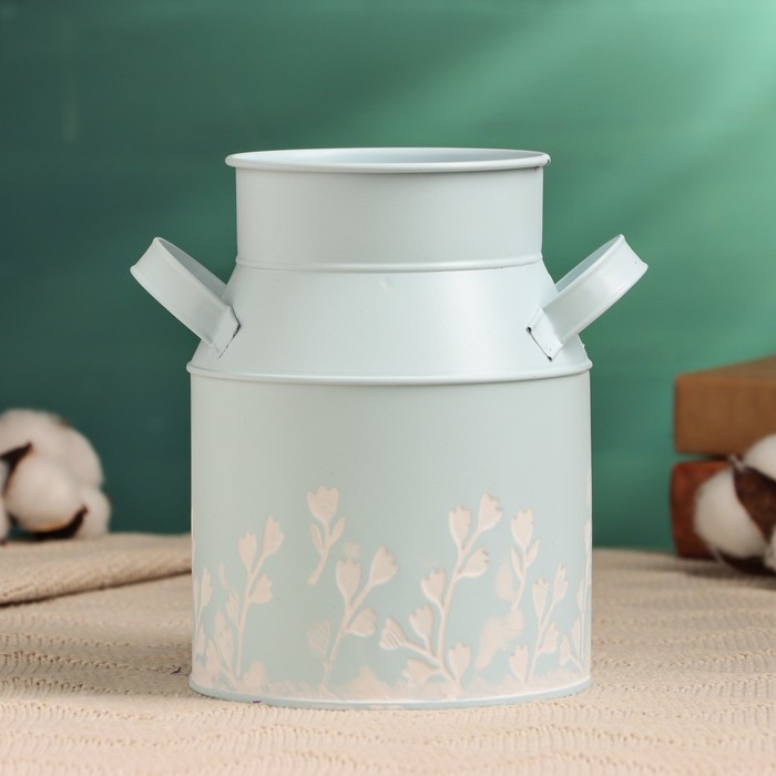 Кашпо - ваза  Кашпо - ваза "Ландыши" голубая, 10х12х15см