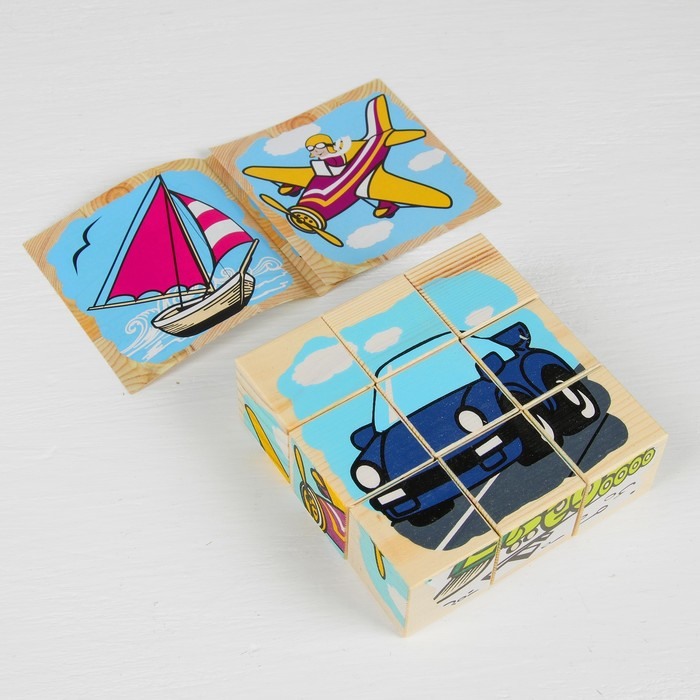 Кубики «Транспорт», 9 элементов Кубики «Транспорт», 9 элементов