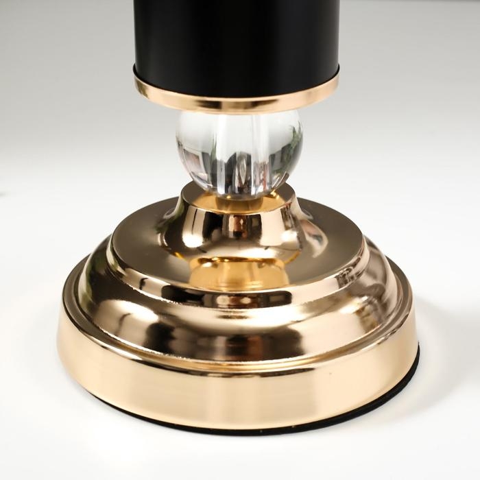 Подсвечник металл на 1 свечу  Подсвечник металл на 1 свечу "Колонна с кристаллами" чёрный с золотом 30х12х12 см