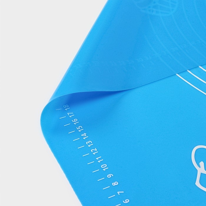 Коврик с разметкой Доляна «Эрме», силикон, 65,5×45 см, цвет синий