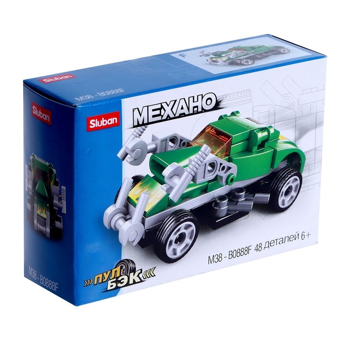Конструктор инерционный Механо &laquo;Тачки&raquo;, 48 деталей цвет зелёный
