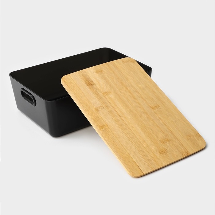 Контейнер для хранения с крышкой LaDо́m «Лаконичность», 29,5×20,3×10,5 см, цвет тёмно - серый Контейнер для хранения с крышкой LaDо́m «Лаконичность», 29,5×20,3×10,5 см, цвет тёмно - серый