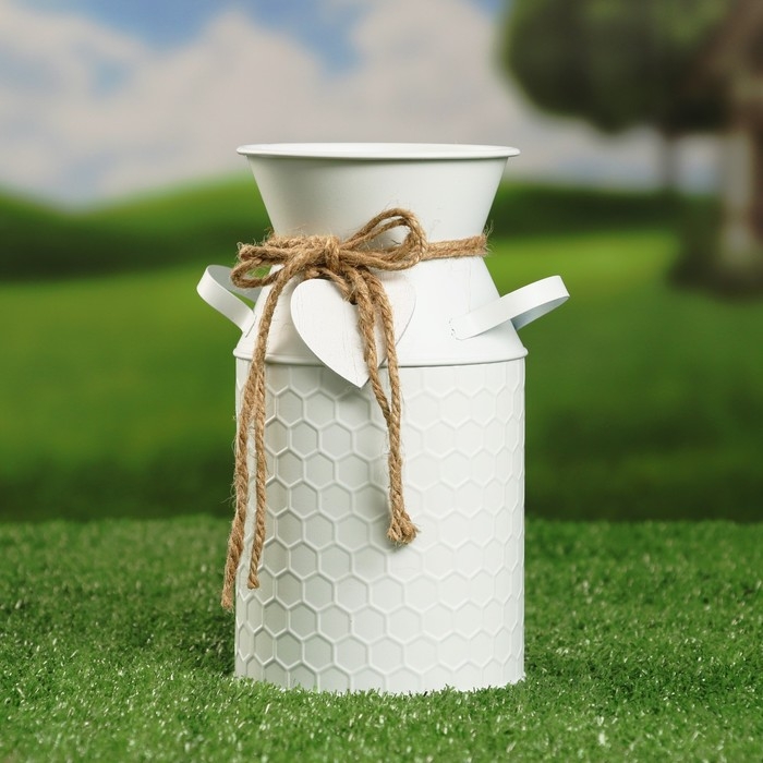 Кашпо - ваза  Кашпо - ваза "Кирсти" белая, 19х10х10см