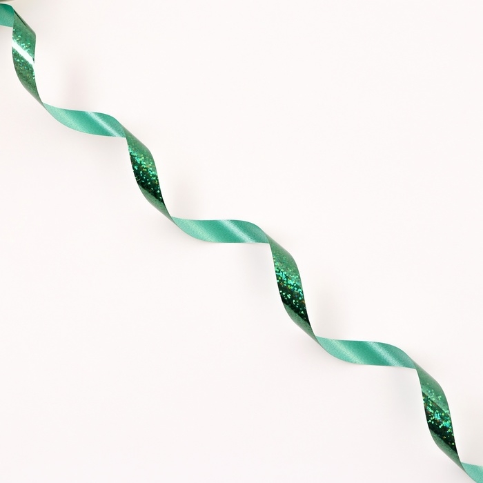 Лента для декора и подарков голография, 1,2см х 45м, зелёная Лента для декора и подарков голография, 1,2см х 45м, зелёная