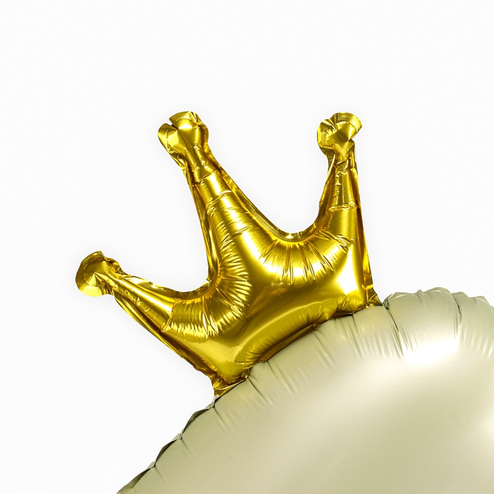 Шар фольгированный 42" &laquo;Цифра 6 с короной&raquo; на подставке, цвет взбитые сливки