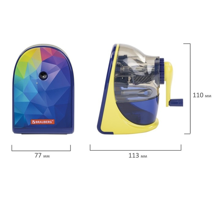 Точилка механическая BRAUBERG Точилка механическая BRAUBERG "MULTICOLOR", корпус с печатью 228489