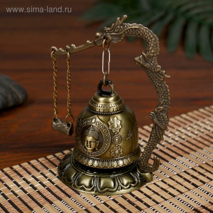 Колокол-гонг металл настольный  Колокол-гонг металл настольный "Будда" d=4,8 см 11,2х9,5х9,5 см