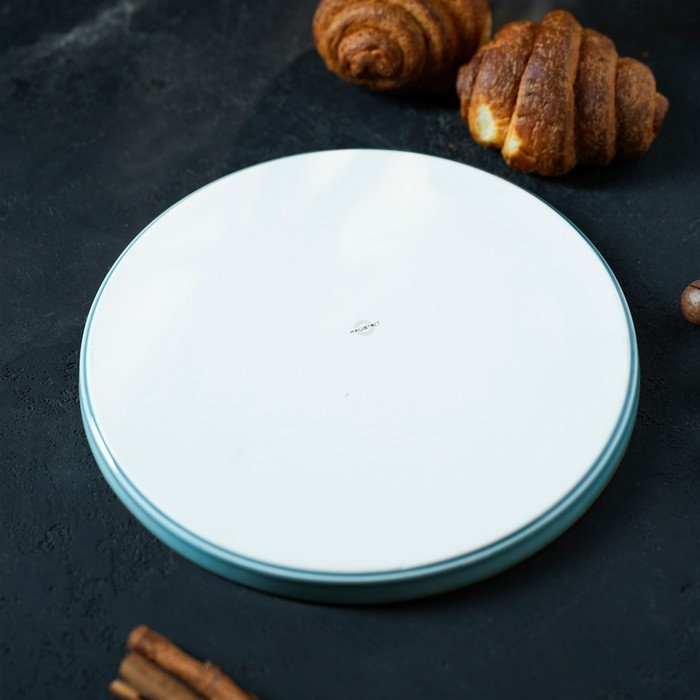 Тарелка фарфоровая с бортиком Magistro «Церера», d=25,5 см, цвет голубой Тарелка фарфоровая с бортиком Magistro «Церера», d=25,5 см, цвет голубой