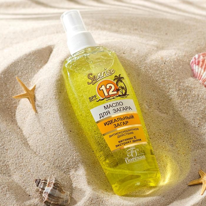 Масло для быстрого загара  Масло для быстрого загара "Янтарная дыня", с увлажняющим действием, SPF 12, 135 мл
