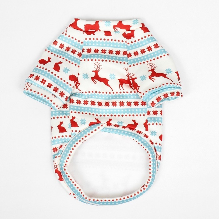 Толстовка "Олени", размер S (ДС 25, ОШ 25, ОГ 35 см), белая