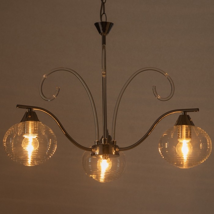 Люстра  Люстра "Харми" 3хE27 40Вт серебро 58х58х41 см BayerLux