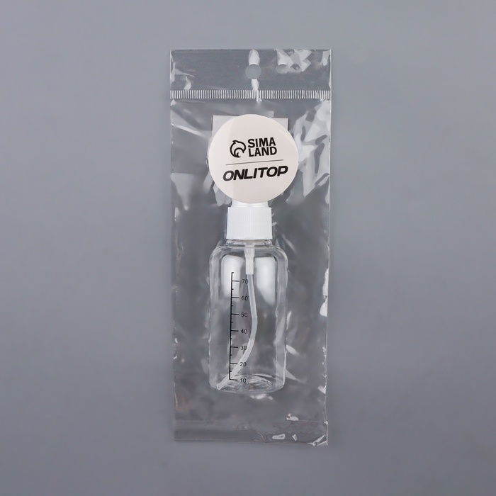 Бутылочка для хранения, с распылителем, со шкалой деления, 75 мл, цвет белый/прозрачный Бутылочка для хранения, с распылителем, со шкалой деления, 75 мл, цвет белый/прозрачный