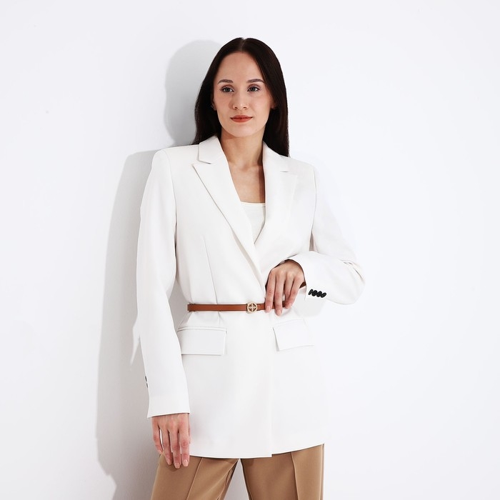 Ремень женский, ширина 1.4 см, пряжка металл, цвет коричневый