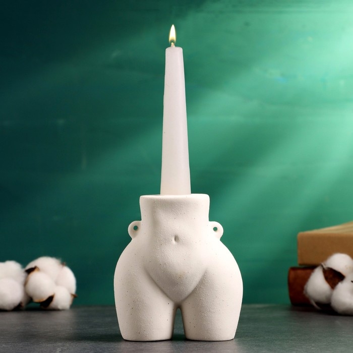 Подсвечник Подсвечник "Марта" белый песок, 10х6х8см