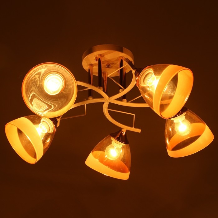 Люстра Люстра "Аделла" 5хЕ27 40Вт бело-золотой 65х65х26 см BayerLux