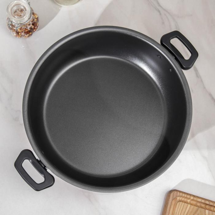 Жаровня-сковорода «Эксперт», 4 л, d=28 см, стеклянная крышка, антипригарное покрытие, цвет бордовый Жаровня-сковорода «Эксперт», 4 л, d=28 см, стеклянная крышка, антипригарное покрытие, цвет бордовый