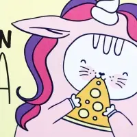 Ланч - бокс круглый Unicorn pizza, 500 мл