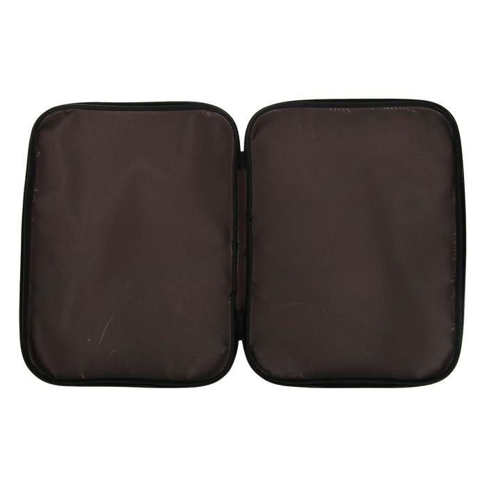 Папка с ручками текстильная А4, 350 х 270 х 20 мм, Calligrata "Офис", нейлон 600D, двуцветный кант, коричневая