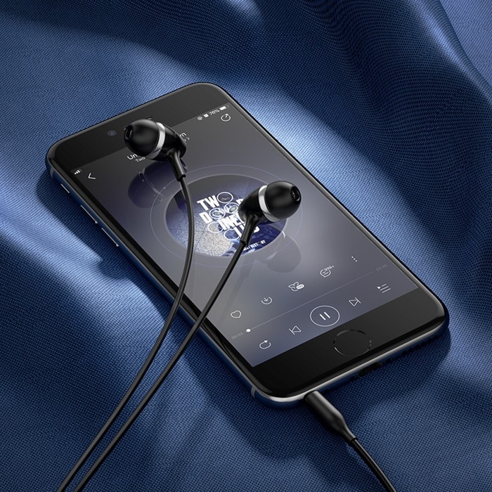 Наушники Hoco M76, проводные, вакуумные, микрофон, Jack 3.5 мм, 1.2 м, черные Наушники Hoco M76, проводные, вакуумные, микрофон, Jack 3.5 мм, 1.2 м, черные