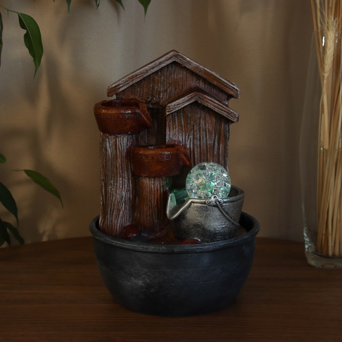 Фонтан Фонтан "Алойз" домики, 28х16 см (с подсветкой)