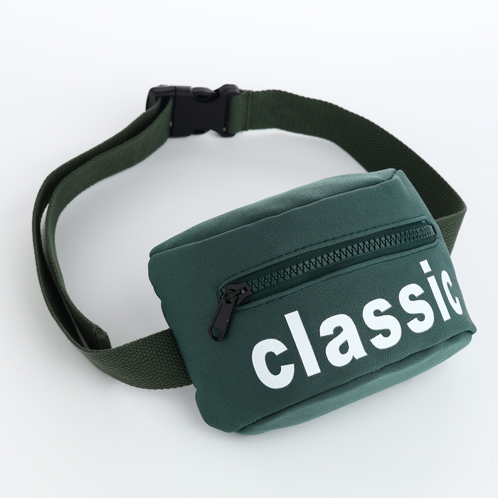 Сумка детская поясная на молнии, цвет зелёный Сумка детская поясная на молнии, цвет зелёный