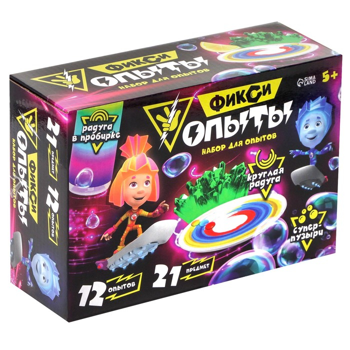 Набор для опытов «Фиксиопыты. Большой набор», 12 опытов, Фиксики, Симка и Нолик Набор для опытов «Фиксиопыты. Большой набор», 12 опытов, Фиксики, Симка и Нолик