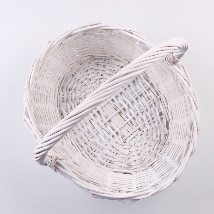 Набор корзин из 3 шт, 43х33х17/40 см, белый, ива Набор корзин из 3 шт, 43х33х17/40 см, белый, ива