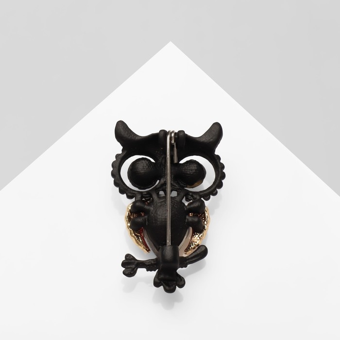 Брошь «Сова», цветная в чёрном металле Брошь «Сова», цветная в чёрном металле