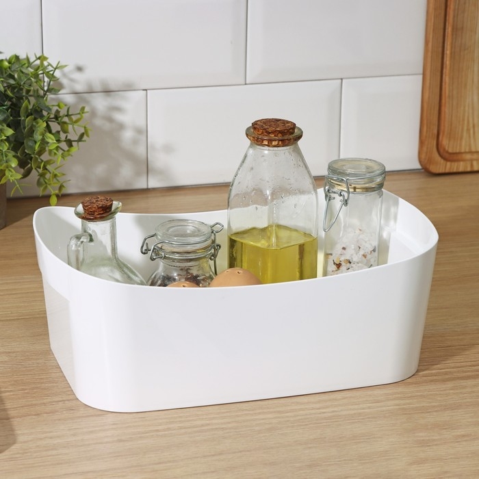 Корзинка для хранения без крышки, 4,5 л, 29×19×10,5 см, цвет белый Корзинка для хранения без крышки, 4,5 л, 29×19×10,5 см, цвет белый