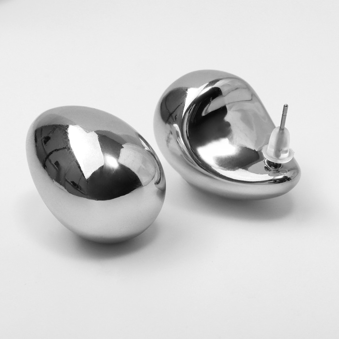 Серьги пластик «Капля» структура мах, цвет серебро Серьги пластик «Капля» структура мах, цвет серебро