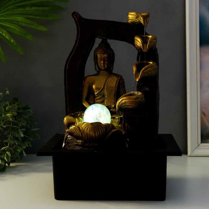 Фонтан настольный от сети Фонтан настольный от сети "Будда в арке с фонтаном" золото 35х25х20 см