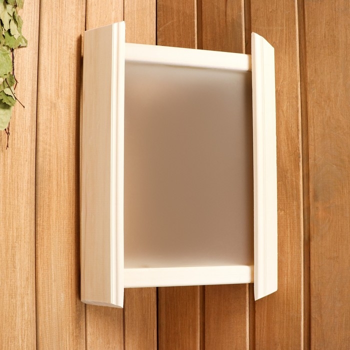 Абажур деревянный, белое стекло Абажур деревянный, белое стекло