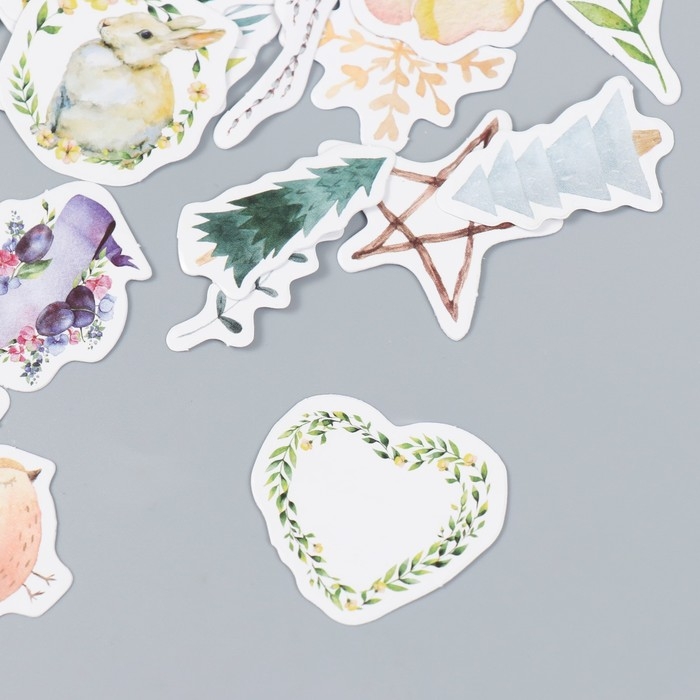 Наклейки для творчества Наклейки для творчества "Лесная страна" набор 46 шт 4,4х4,4х1,1 см