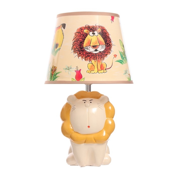 Настольная лампа  Настольная лампа "Лев" Е14 40Вт белый 20х20х35см