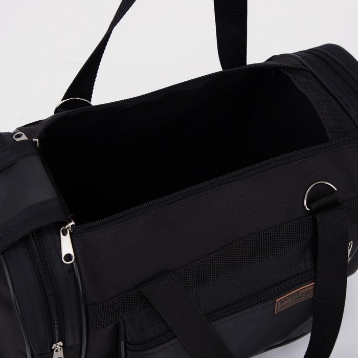 Сумка спортивная на молнии, 3 наружных кармана, маленький размер, цвет чёрный Сумка спортивная на молнии, 3 наружных кармана, маленький размер, цвет чёрный