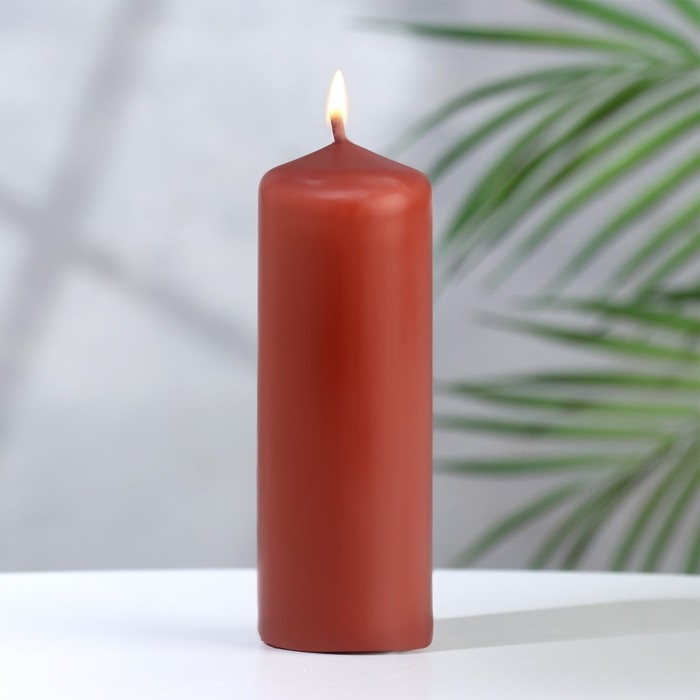 Свеча - цилиндр, 4&times;12 см, 15 ч, каштан