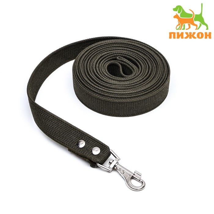 Поводок брезентовый 7 м х 3,5 см, тёмно-зелёный Поводок брезентовый 7 м х 3,5 см, тёмно-зелёный