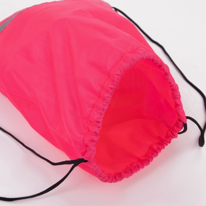 Мешок для обуви на шнурке, &laquo;ЗФТС&raquo;, светоотражающая полоса, цвет розовый