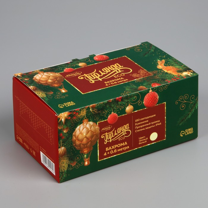 Гирлянда «Бахрома» 4 × 0.6 м, IP44, прозрачная нить, 180 LED, свечение тёплое белое, 8 режимов, 220 В Гирлянда «Бахрома» 4 × 0.6 м, IP44, прозрачная нить, 180 LED, свечение тёплое белое, 8 режимов, 220 В