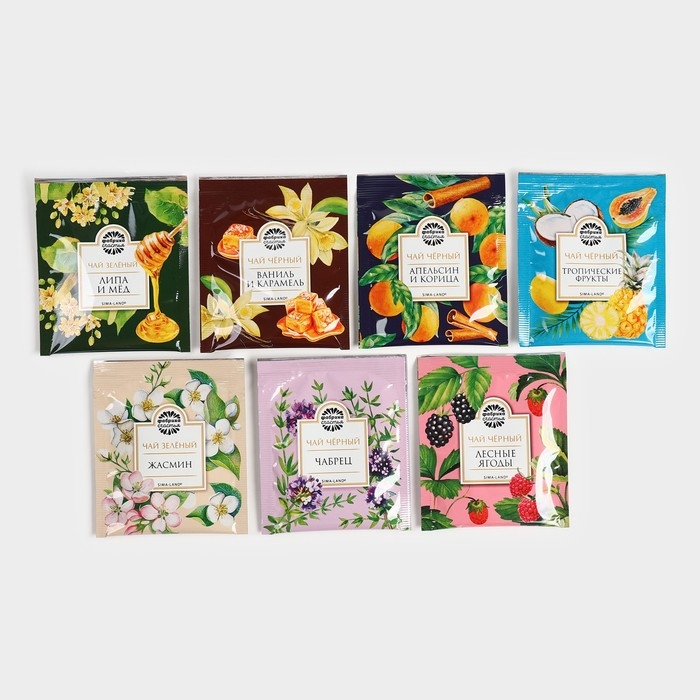 Новый год! Чай подарочный &laquo;Роскошного Нового года&raquo; ассорти, 12,6 г (7 пакетиков х 1,8 г).