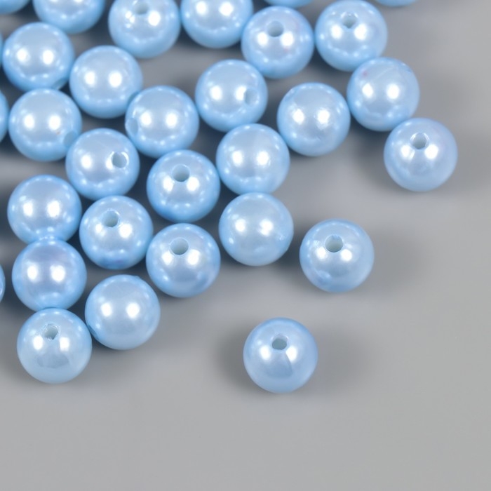 Набор бусин "Жемчуг" d 12 мм, 250 гр, светло-голубой