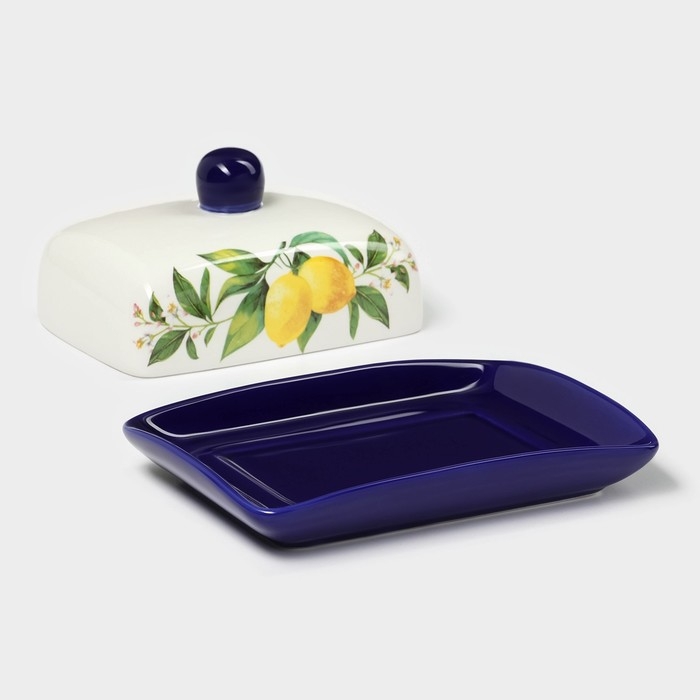 Маслёнка Доляна «Лимон», 17×12×8,5 см, цвет белый Маслёнка Доляна «Лимон», 17×12×8,5 см, цвет белый