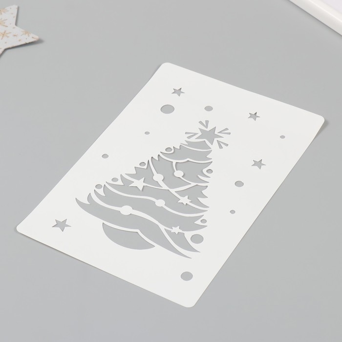 Трафарет пластиковый Трафарет пластиковый "Новогодняя елка", размер 16х24 см