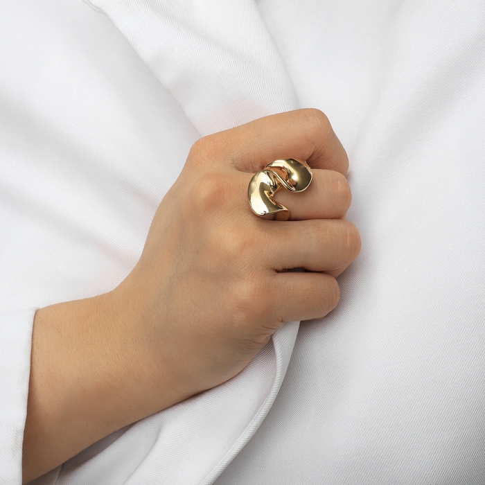 Кольцо металл «Тренд» марс, витое, цвет золото, размер 17