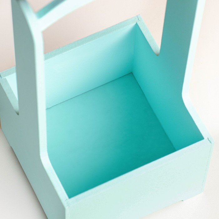 Кашпо - ящик деревянный 13,5х13,5х30 см,  мятный Кашпо - ящик деревянный 13,5х13,5х30 см,  мятный