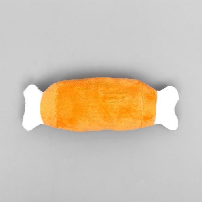 Игрушка для собак Игрушка для собак "Мягкая косточка" с пищалкой, 19 см, коричневая