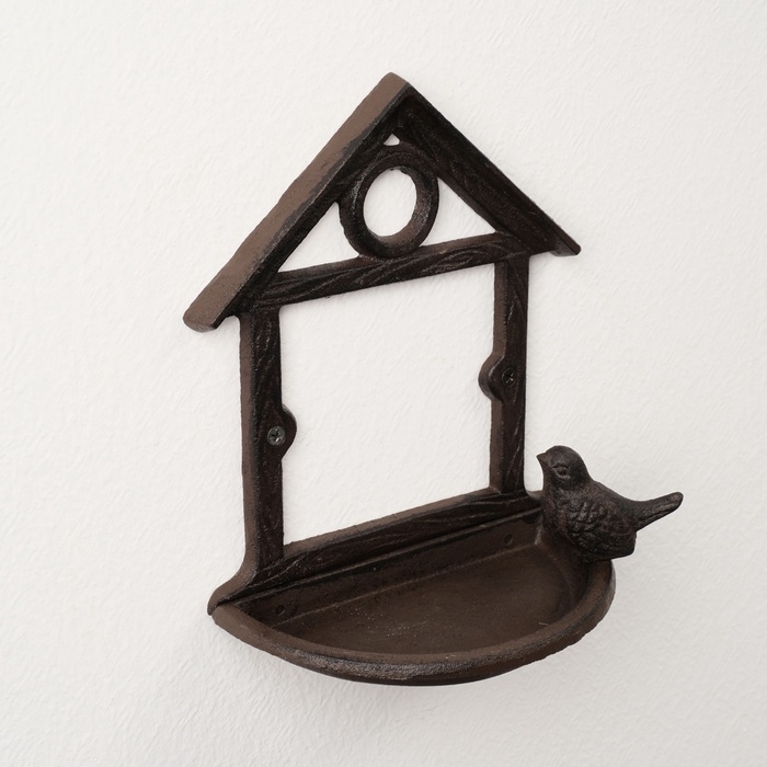Сувенир чугун подставка "Птичка у домика" 19,5х10,5х20 см