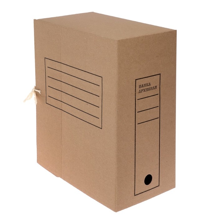 Папка архивная с завязками, микрогофрокартон, 150мм, бурая, до 1400л Папка архивная с завязками, микрогофрокартон, 150мм, бурая, до 1400л